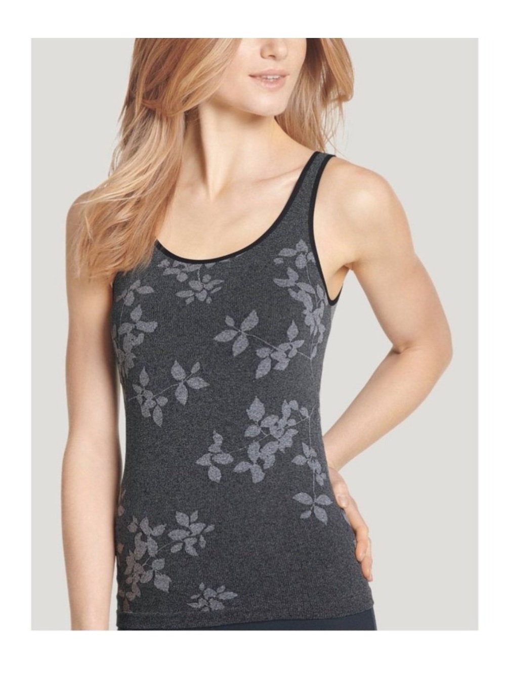 Jockey nwt size medium Dark Gray Floral Seamless Tank Top